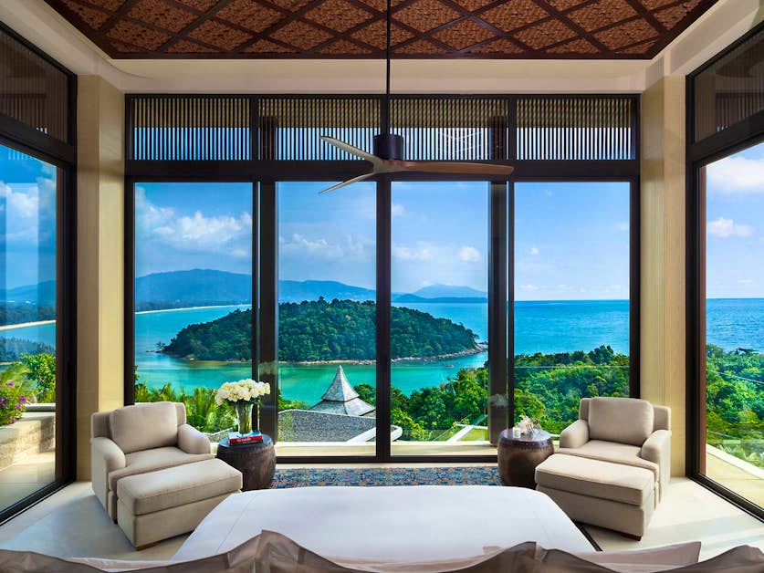 Luxuriöses Anantara Phuket Layan Resort & Spa auf Phuket, Thailand – exklusive Poolvillen, tropische Gartenanlage und direkter Zugang zum weißen Sandstrand, ideal für einen exklusiven Thailand Urlaub